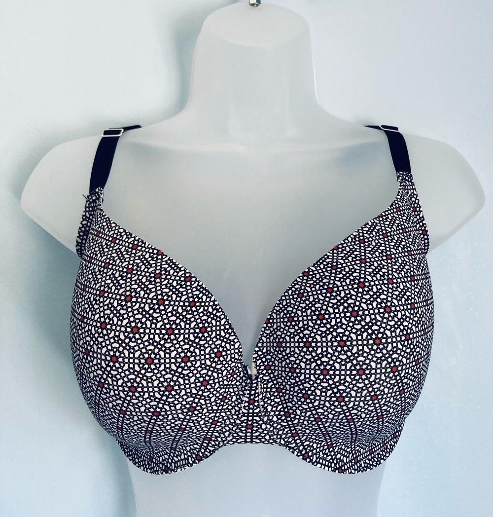 Adrienne Vittadini Studio Bra 40D Lightly Lined Black White Red Everyday Soft